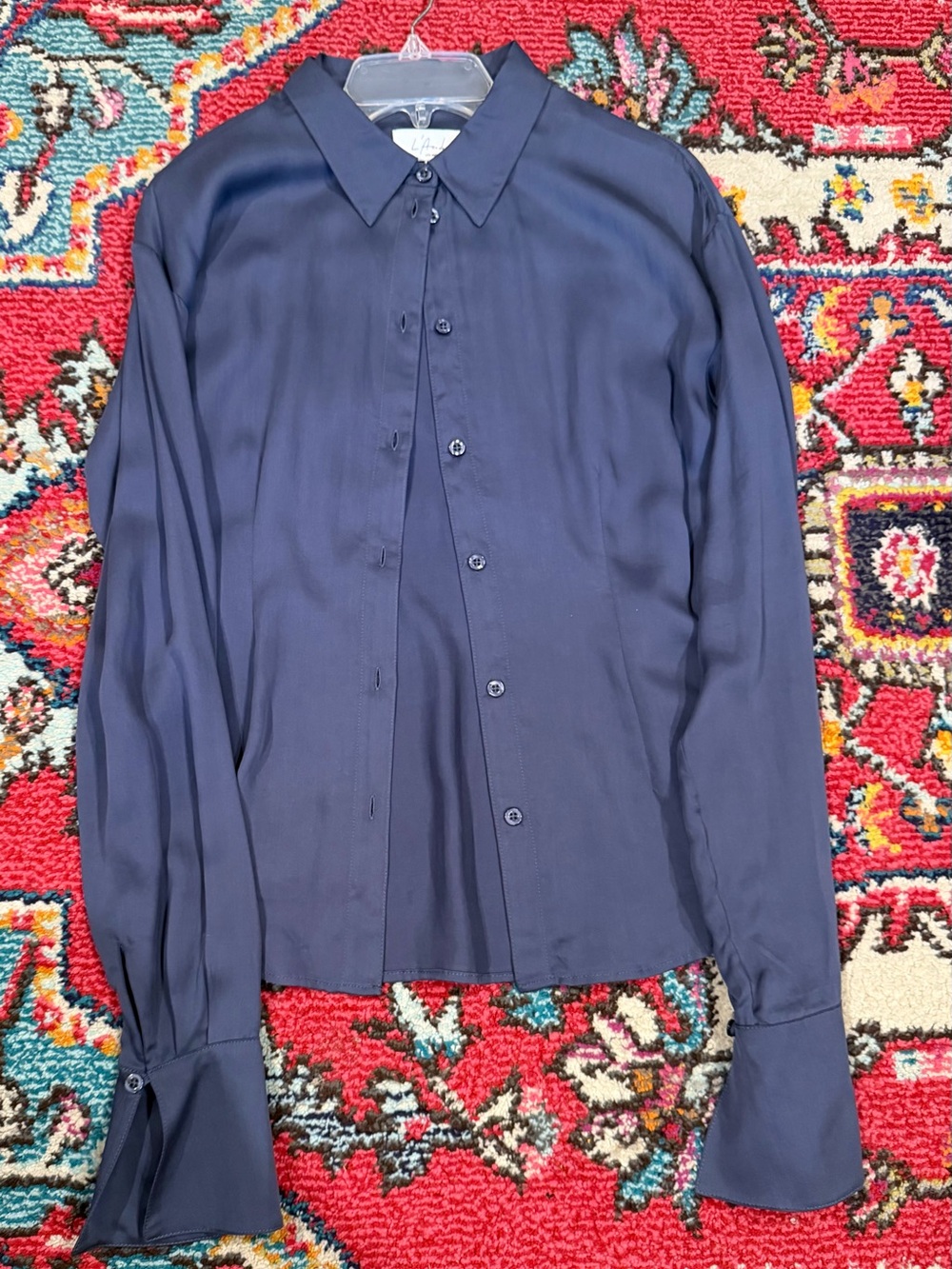 Navy Button Down Women’s Shirt medium